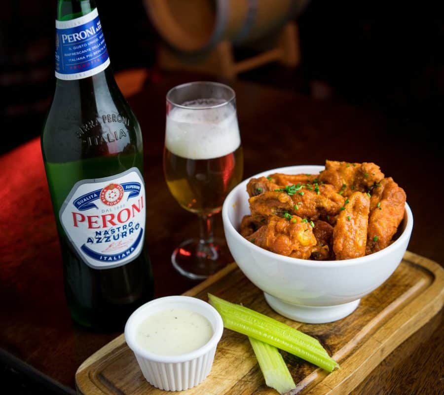 chicken wings at bad bobs bar dublin